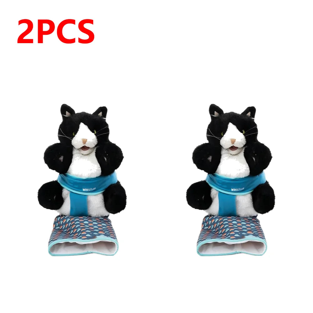 1/2PCS Cat Puppet Wrestler Wrestling Glove with Sturdy Padding Interactive Cat Toy Plush Cat Wrestle Toy Animal Hand Glove Toys