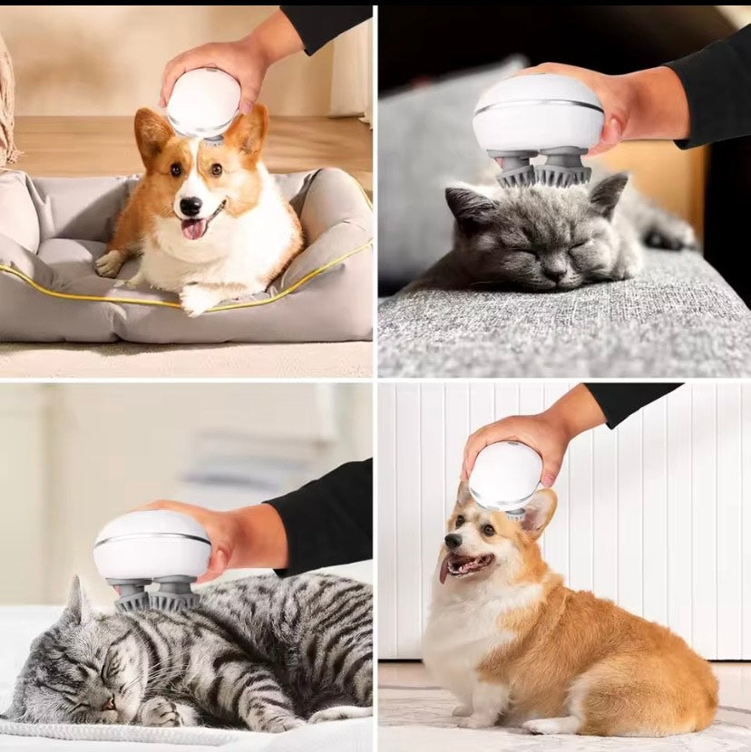 Electric Head Scalp Massager with 4 Kneading Massage Heads Body Deep Tissue Massager for Hair Growth Relaxtion and Cat Pet Claw