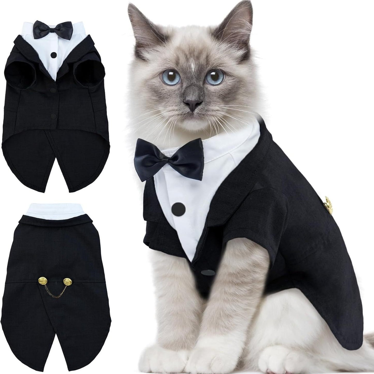 Cat tailcoat costume and bow tie Halloween wedding jumpsuit