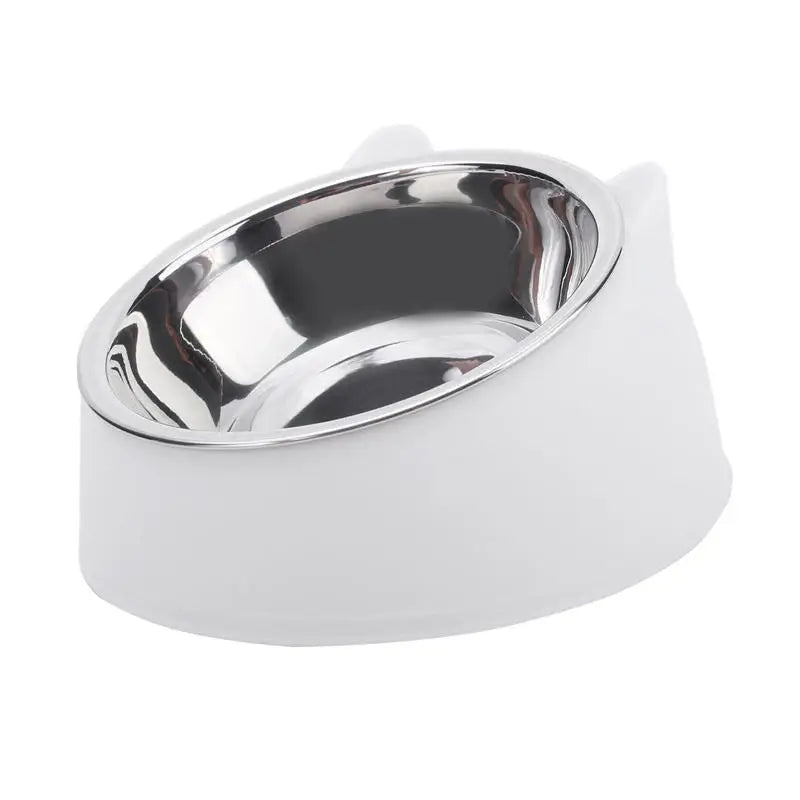 Cat Bowl Lovely Creative Inclined Kitten Puppy Food Feeding Bowls Stainless Steel Cats Drinking Feeder Pet Dogs Cats Feeders