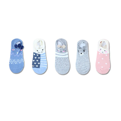 SP&CITY 5Pairs Cute Animal Cotton Socks Female Kawaii Cat with Dog Summer Short Sock Slippers Women Casual Soft Funny Boat Socks