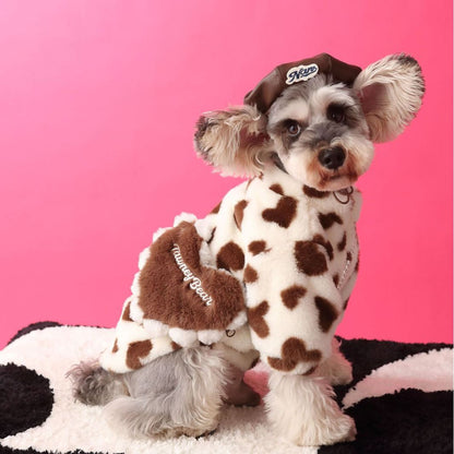 Dog clothing, warm and caring plush coat for autumn and winter, Schnauzer Teddy Bichon Frise pet coat + bag