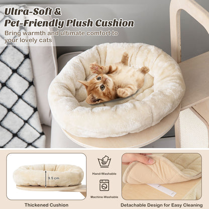 Tall Cat Tree with Hammock Condo and Sisal Scratching Posts