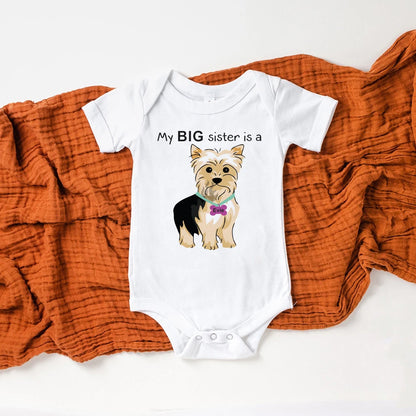 Newborn My Big Brother Is a Golden Retriever Baby Dog Sibling Shirt Baby Shower Gift for Boy or Girl