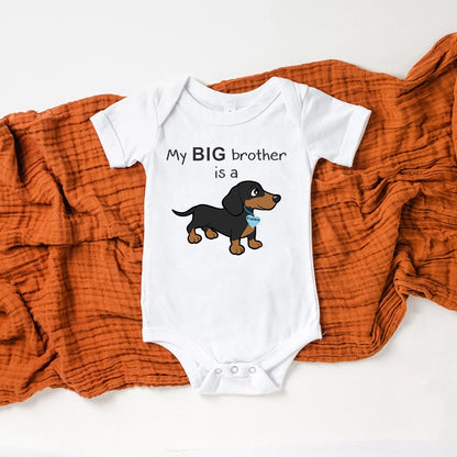 Newborn My Big Brother Is a Golden Retriever Baby Dog Sibling Shirt Baby Shower Gift for Boy or Girl