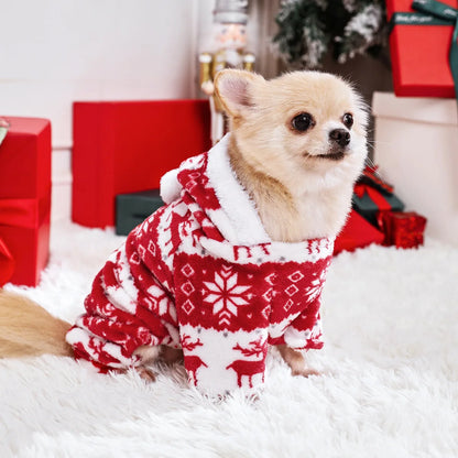 Christmas Cat Dog Winter Warm Home Clothing Puppy Festive Atmosphere Clothing Super Soft Coral Velvet Pet Clothing Supplies