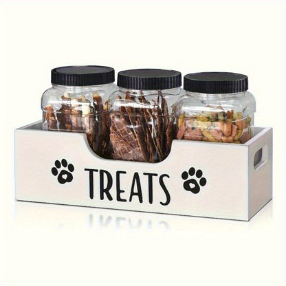 Wooden Pet Treat Storage Organizer – Dog & Cat Treat Holder