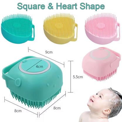 Silicone Shampoo Bath Brush Massage Comb Grooming Scrubber Brush Bathing Accessories Baby Kids Silicon Body Scrubber