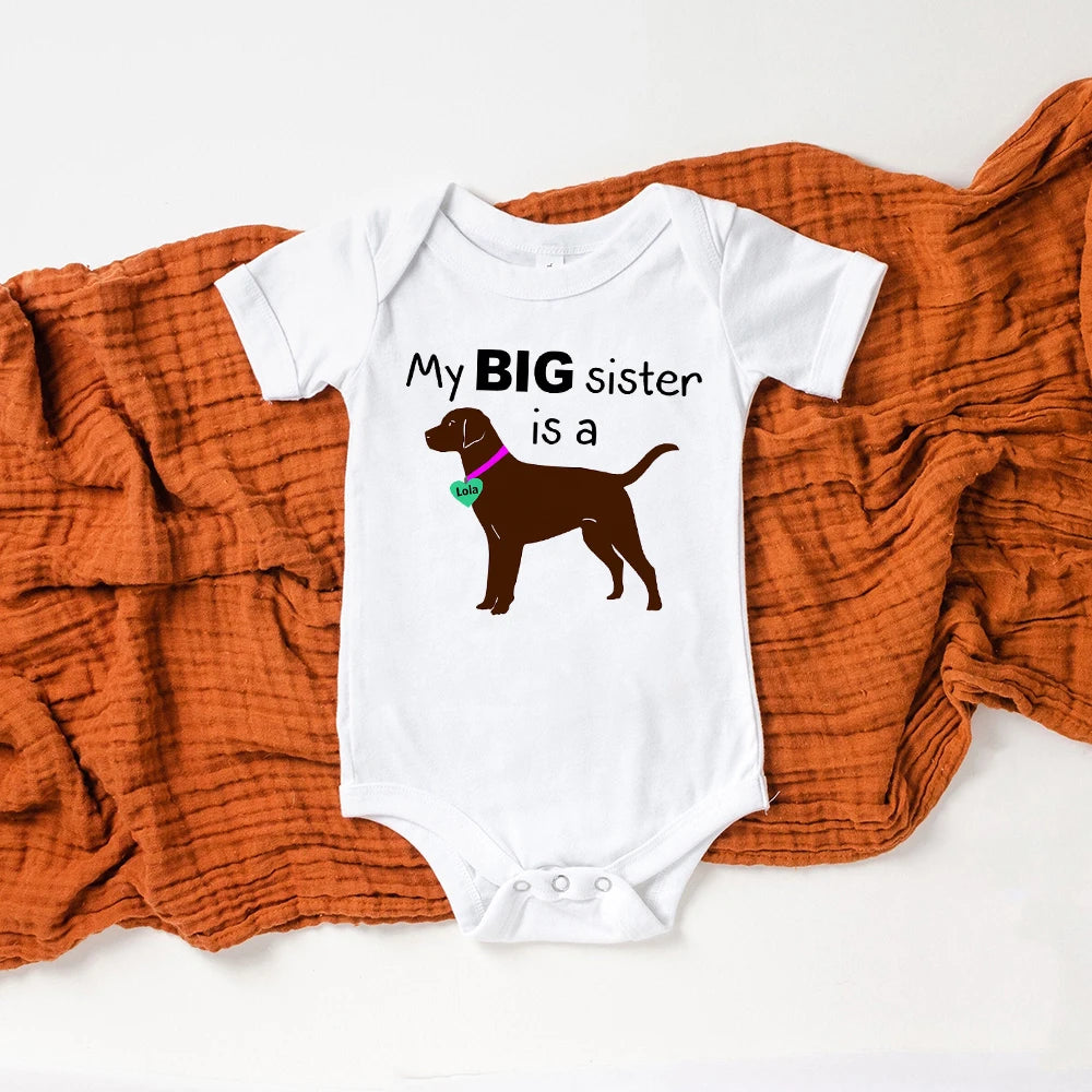 Newborn My Big Brother Is a Golden Retriever Baby Dog Sibling Shirt Baby Shower Gift for Boy or Girl
