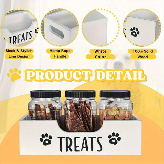 Wooden dog treat container organizer Wooden dog treat storage container holder Dog treat cat treat organizer