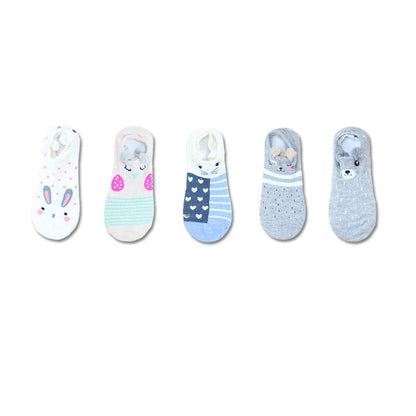SP&CITY 5Pairs Cute Animal Cotton Socks Female Kawaii Cat with Dog Summer Short Sock Slippers Women Casual Soft Funny Boat Socks