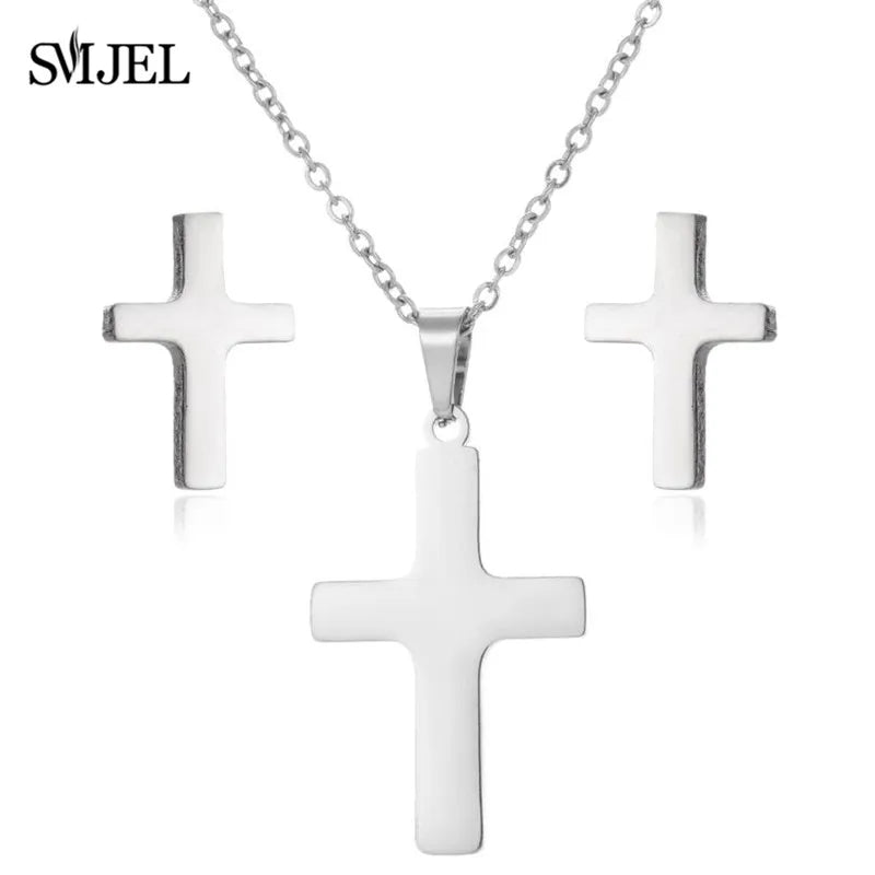 Lovely Gold Color Kitten Cat Stainless Steel Jewelry Set Necklaces Girl Collares Fashion Hollow Cat Earring Necklace Paw Jewelry