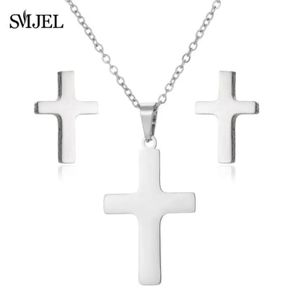 Lovely Gold Color Kitten Cat Stainless Steel Jewelry Set Necklaces Girl Collares Fashion Hollow Cat Earring Necklace Paw Jewelry