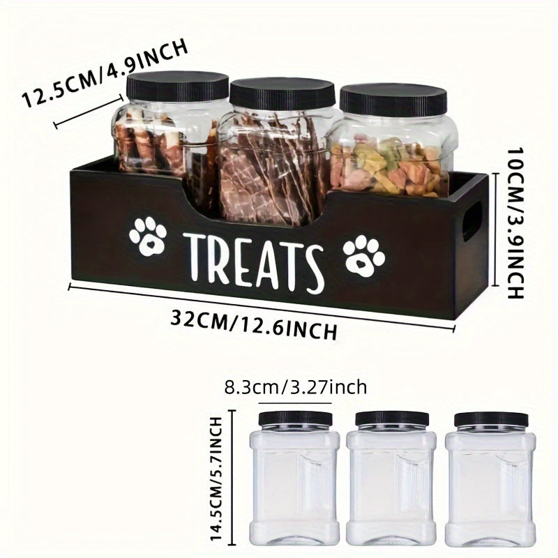Wooden Pet Treat Storage Organizer – Dog & Cat Treat Holder