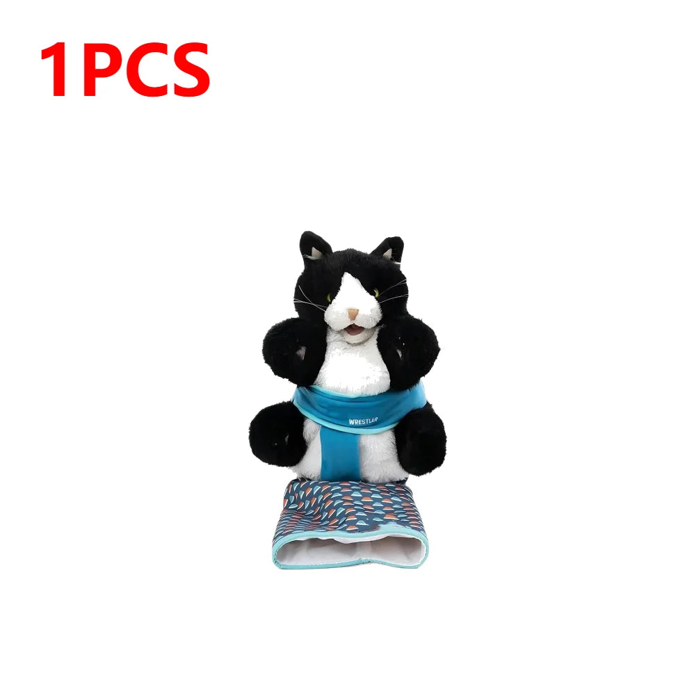 1/2PCS Cat Puppet Wrestler Wrestling Glove with Sturdy Padding Interactive Cat Toy Plush Cat Wrestle Toy Animal Hand Glove Toys