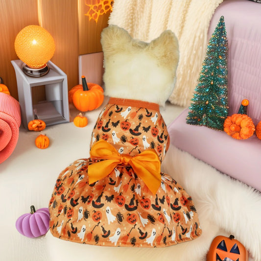 Pet clothes, Halloween clothes, pumpkin, bat, dog