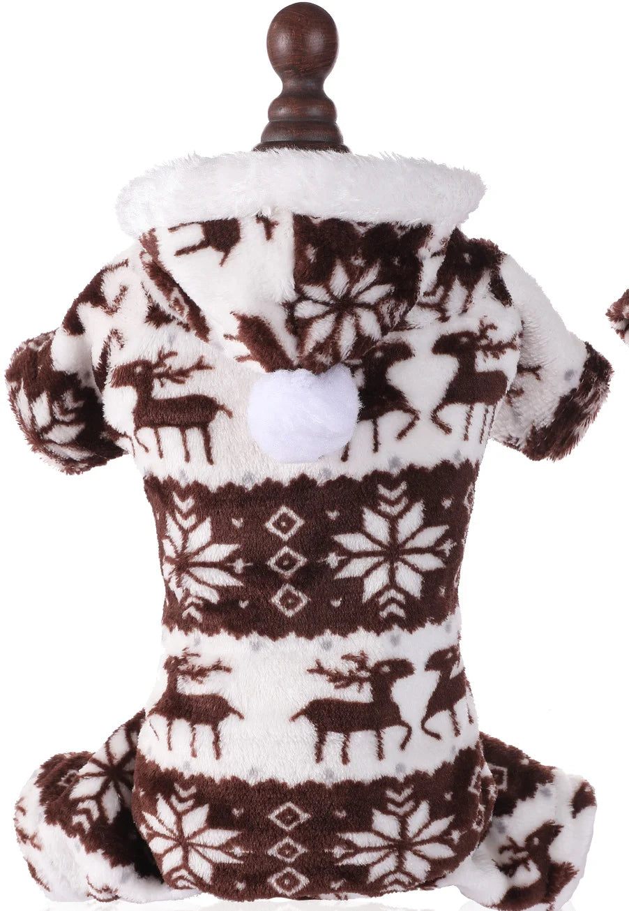 Christmas Cat Dog Winter Warm Home Clothing Puppy Festive Atmosphere Clothing Super Soft Coral Velvet Pet Clothing Supplies