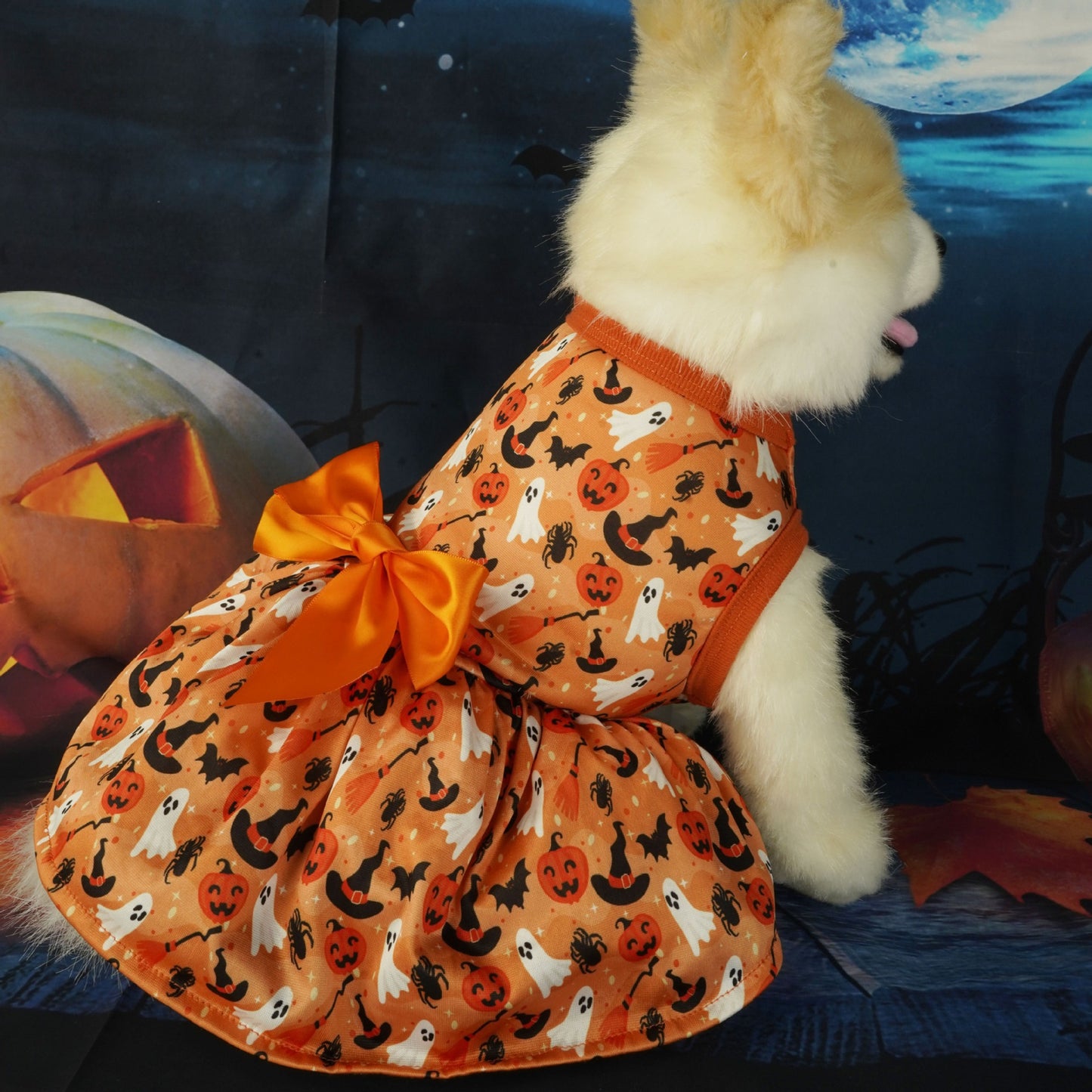 Pet clothes, Halloween clothes, pumpkin, bat, dog