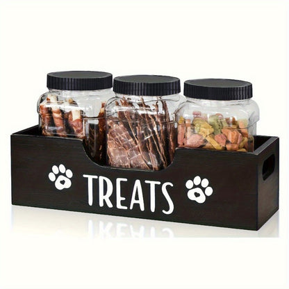 Wooden Pet Treat Storage Organizer – Dog & Cat Treat Holder