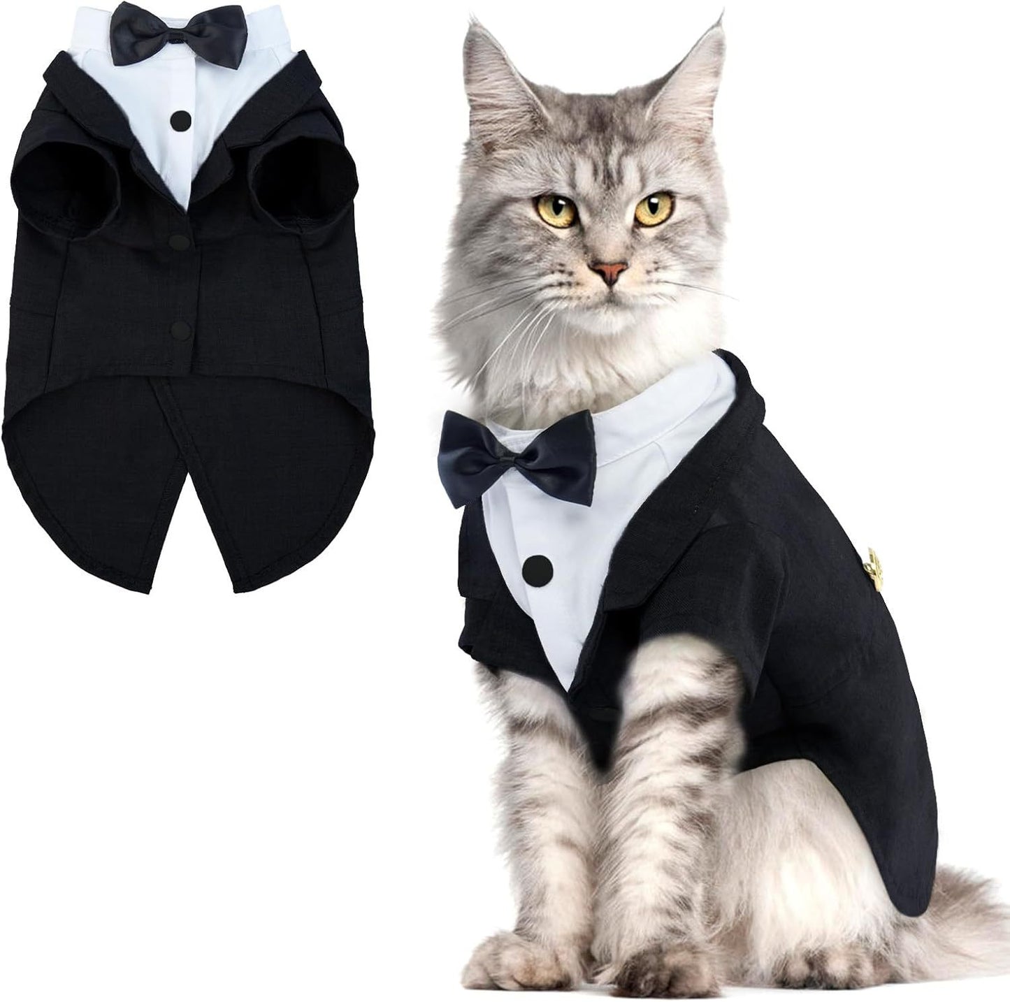 Cat tailcoat costume and bow tie Halloween wedding jumpsuit